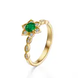 Pierścionek z szmaragdem i brylantami AJPZ_148